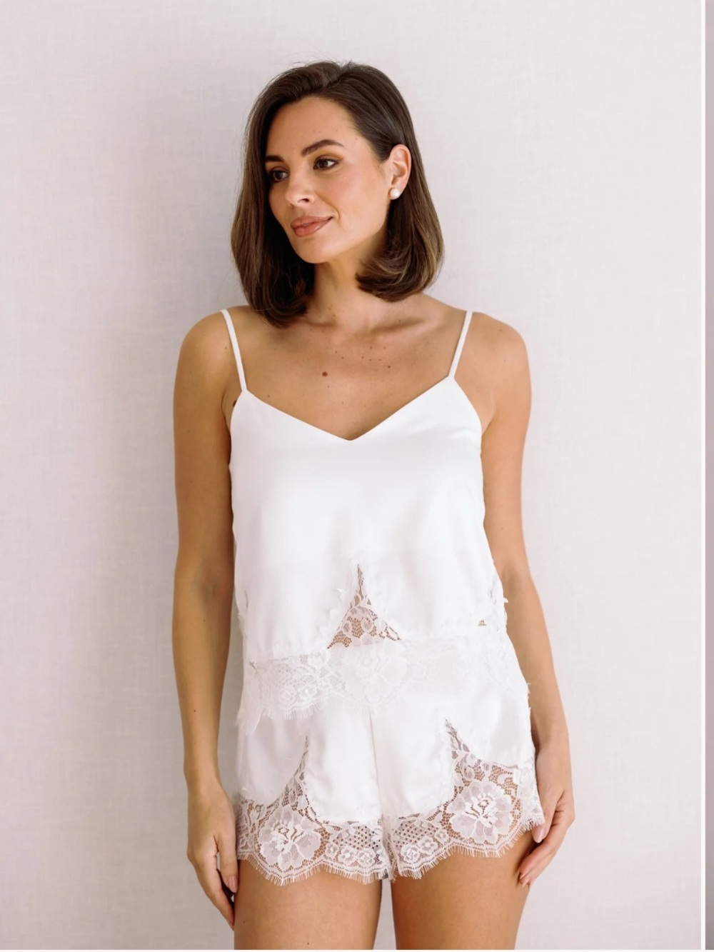NWT LE ROSE ALEXIS LACE TRIM CAMI SET